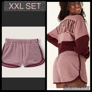 Vs pink varsity shorts Varsity crew sweatshirt